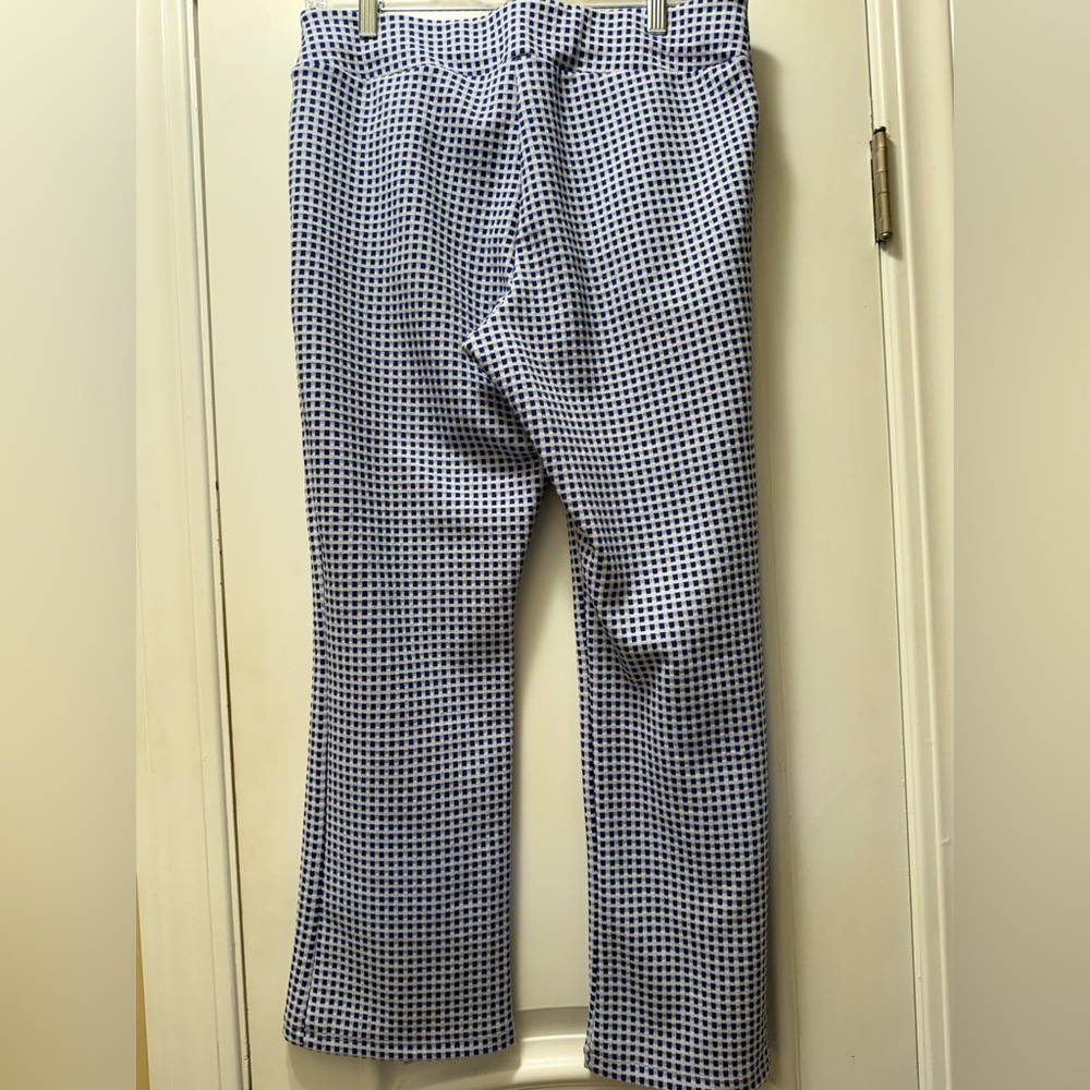 Lesley Evers Blue Jacquard Pants Size M - Picture 5 of 10